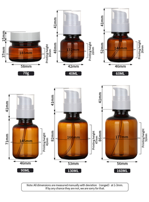 Наборы 90ml 130ml 160ml Recycable ЛЮБИМЦА косметические упаковывая течебезопасное