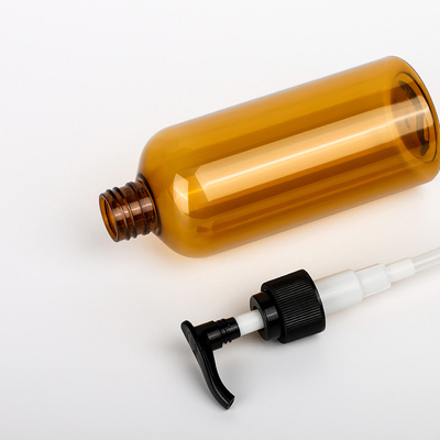 Пустые контейнеры косметик 200ml 300ml пластиковые упаковывая роскошную янтарную бутылку насоса лосьона шампуня